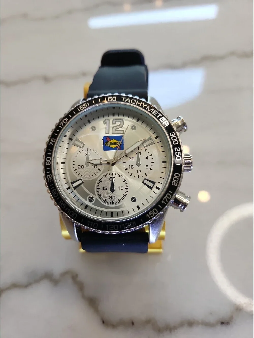 Men's Quartz Watch Working New Battery Automobilia 48mm Sunoco Gasoline Working